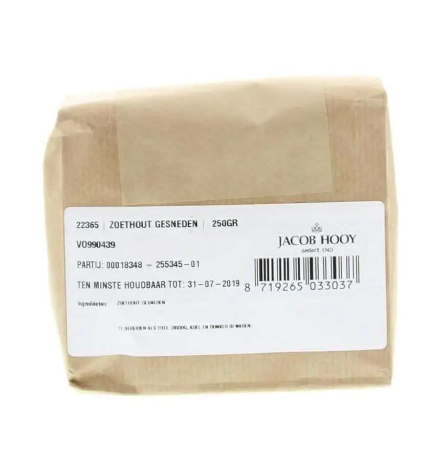 Jacob Hooy Zoethout gesneden 250 gram