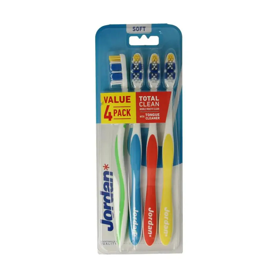Jordan Tandenborstel totalclean soft 4 stuks