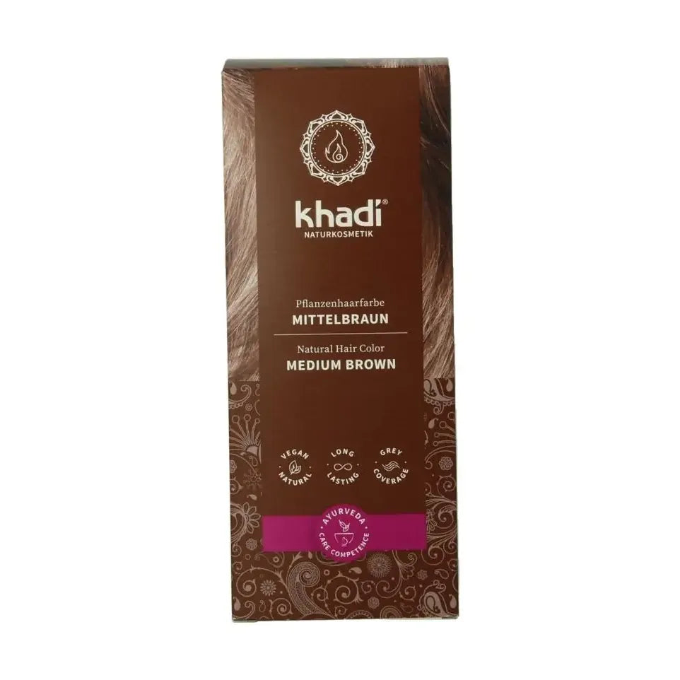 Khadi Haarkleur medium brown 100 gram