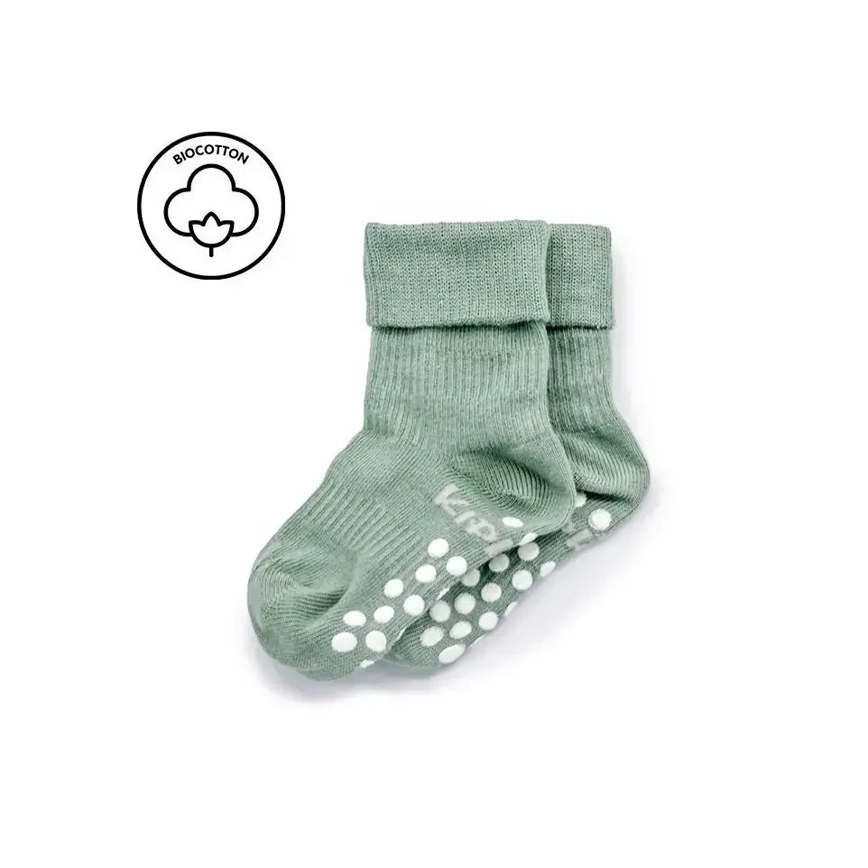 Kipkep Blijf-sokjes antislip 12-18 maanden pale green 1 paar