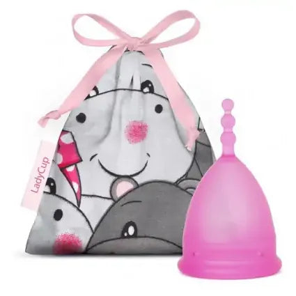 Ladycup menstruatie cup pinky hippo l