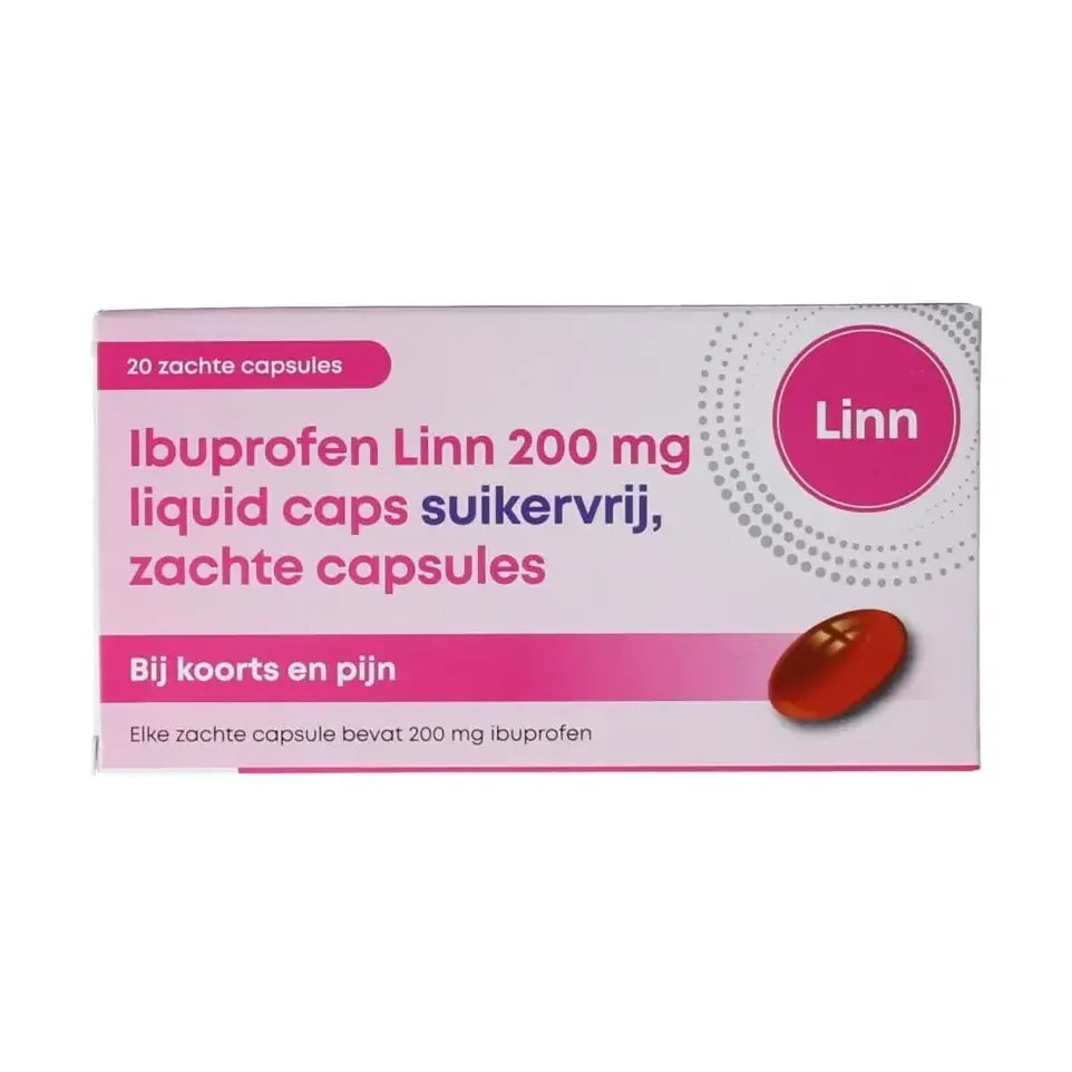 Linn Ibuprofen liquid 200 mg suikervrij 20 capsules