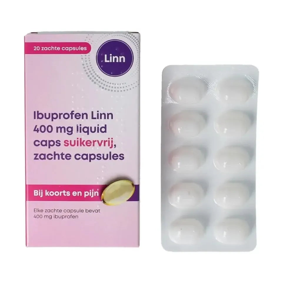 Linn Ibuprofen liquid 400 mg suikervrij 20 capsules