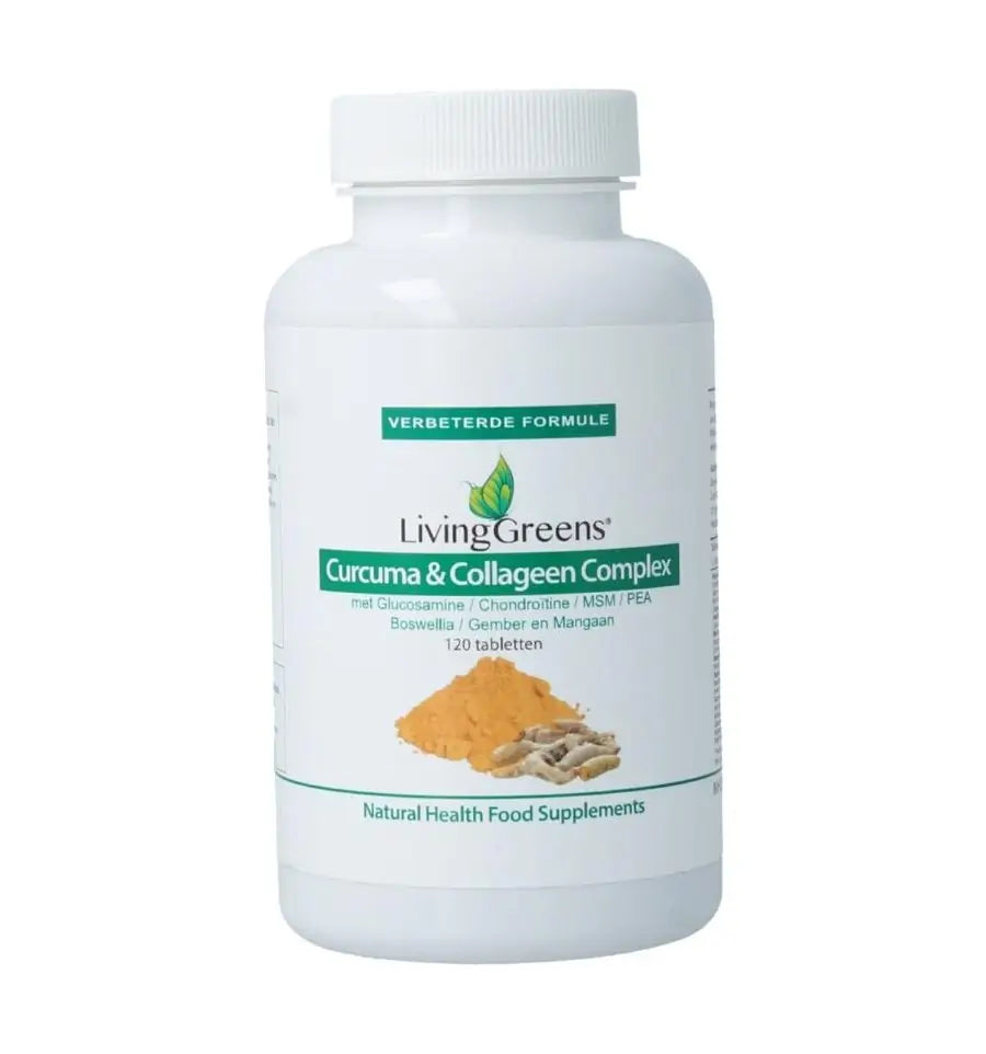 Livinggreens Curcuma & collageen complex 120 tabletten