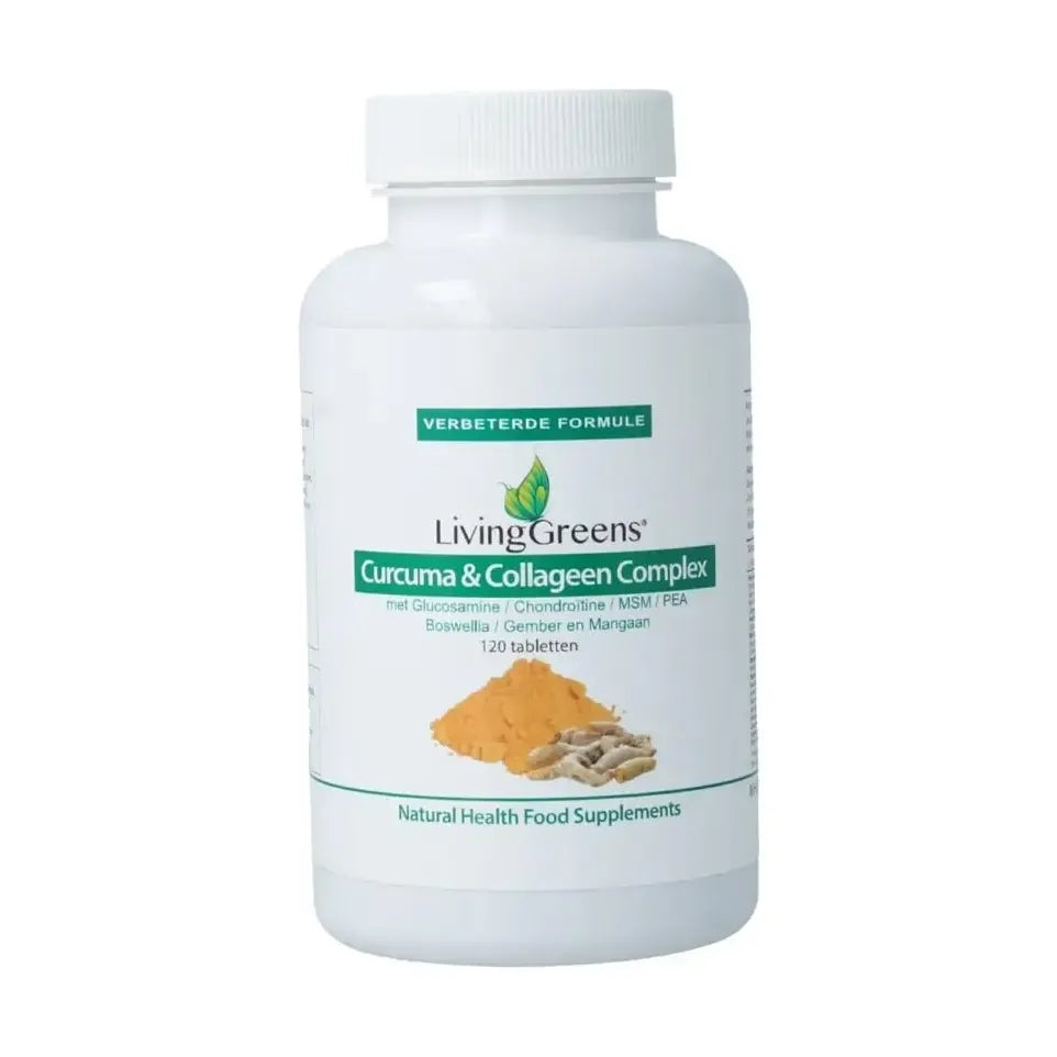 Livinggreens Curcuma & collageen complex 120 tabletten