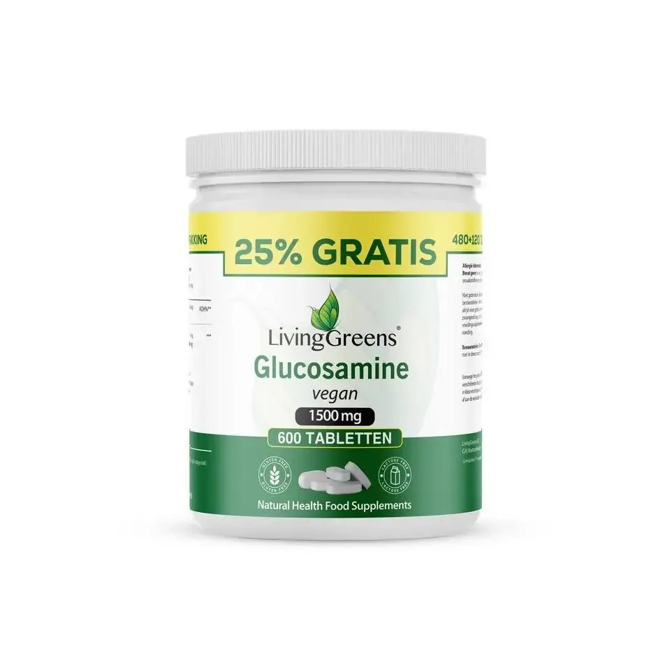 Livinggreens glucosamine vegan voord verpak 600 tabletten