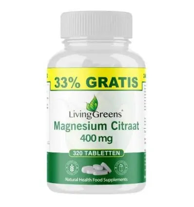 Livinggreens magnesium citr 400 mg voord ver 320 tabletten