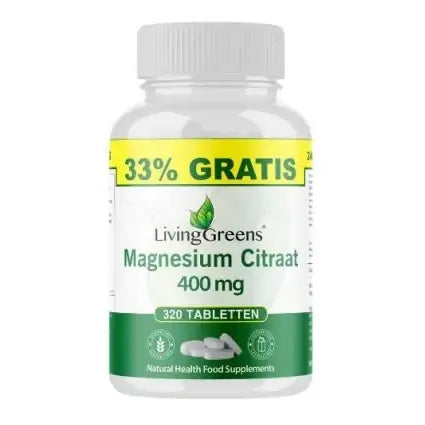 Livinggreens magnesium citr 400 mg voord ver 320 tabletten
