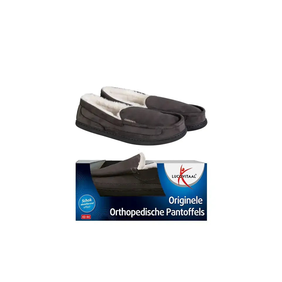 Lucovitaal Orthopedische pantoffels antraciet maat 41-42