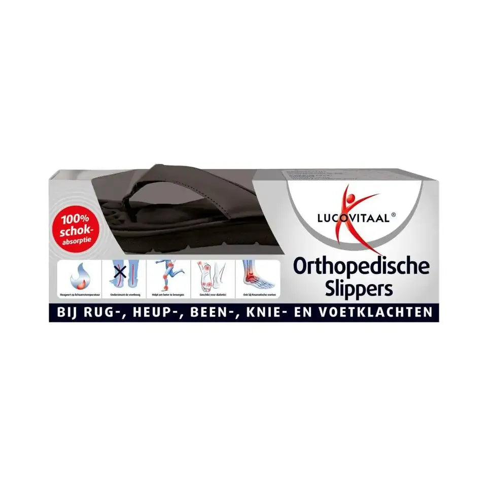 Lucovitaal Orthopedische slippers maat 45-46 zwart