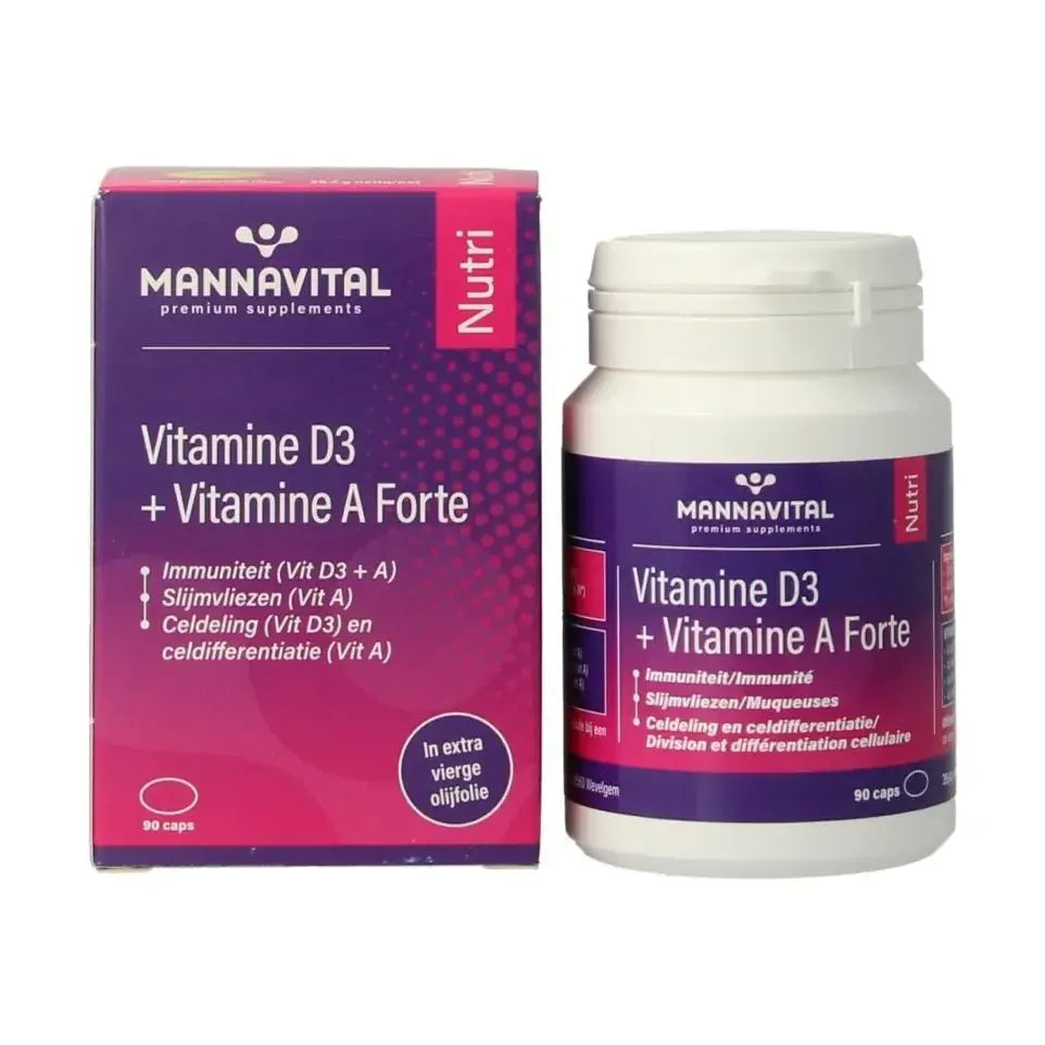 Mannavital Vitamine D3 + vitamine A forte 90 capsules