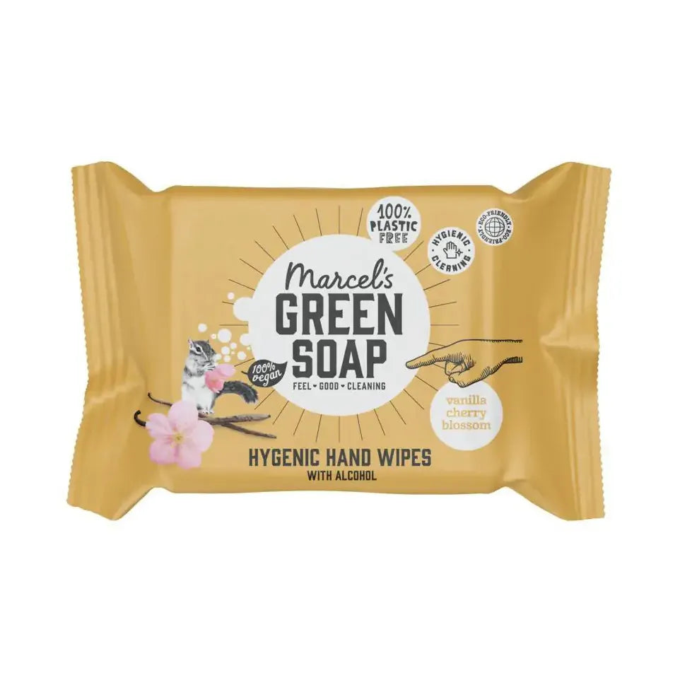 Marcels Green Soap Hand wipes vanilla & cherry blossom 15 stuks