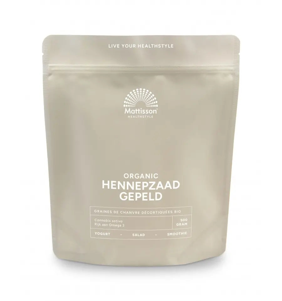 Mattisson Biologisch Hennepzaad gepeld 500 gram