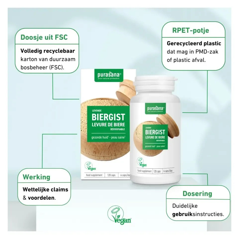 Purasana Levende biergist 120 capsules