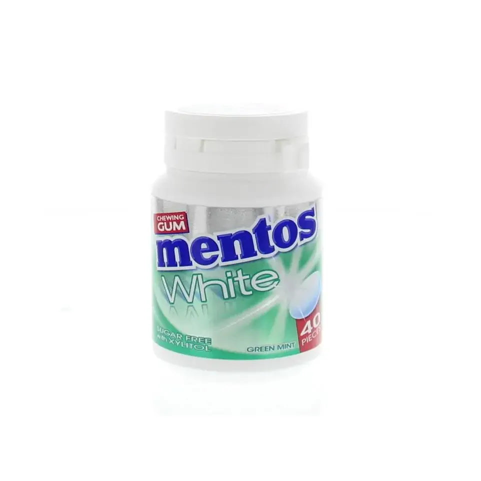 Mentos Gum greenmint white pot 40 stuks