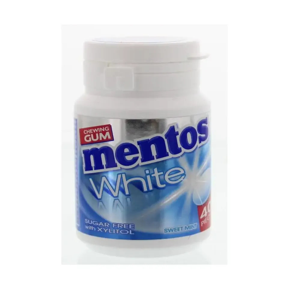 Mentos Gum sweetmint white pot 40 stuks
