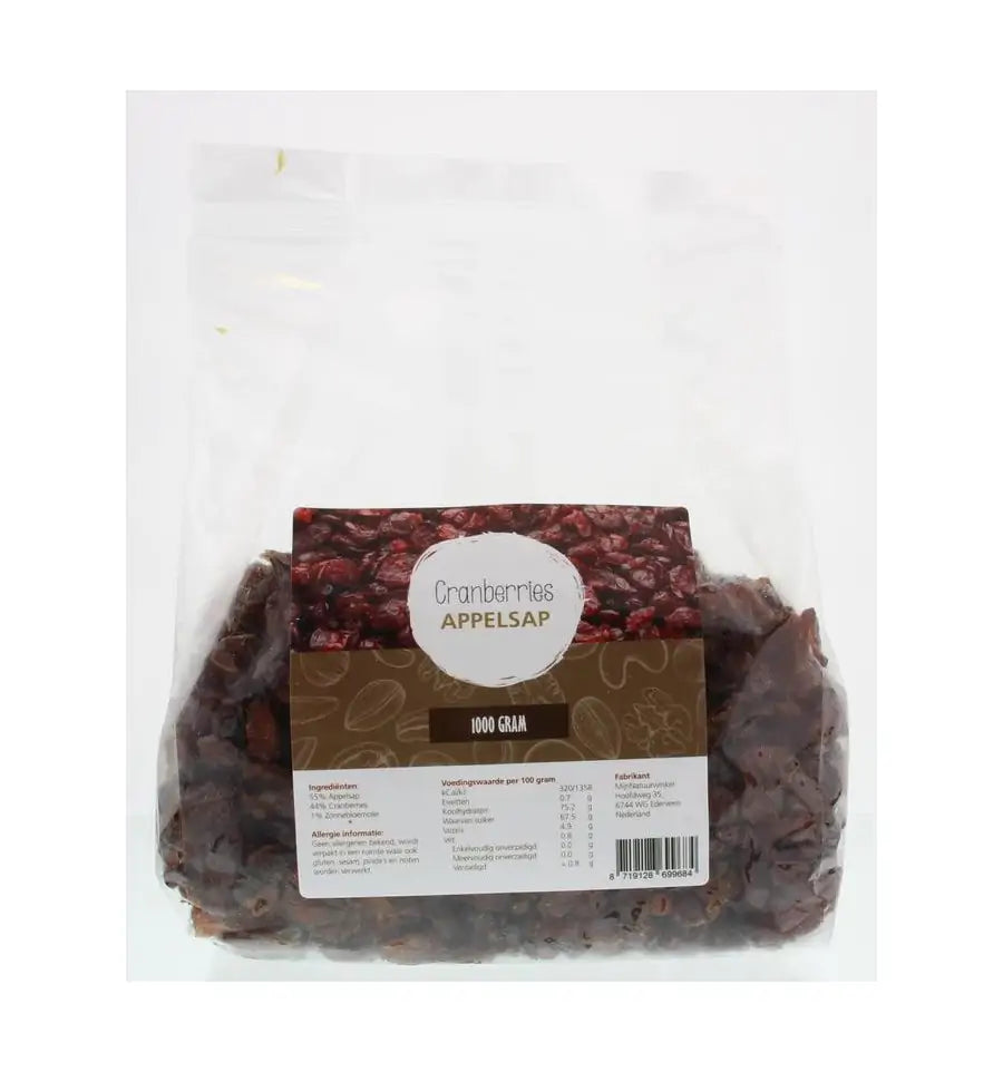 Mijnnatuurwinkel Cranberries gezoet met appeldiksap 1 kg