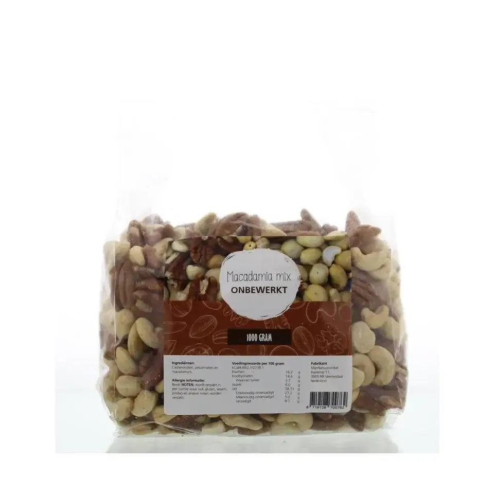 Mijnnatuurwinkel Macadamia mix onbewerkt 1 kg
