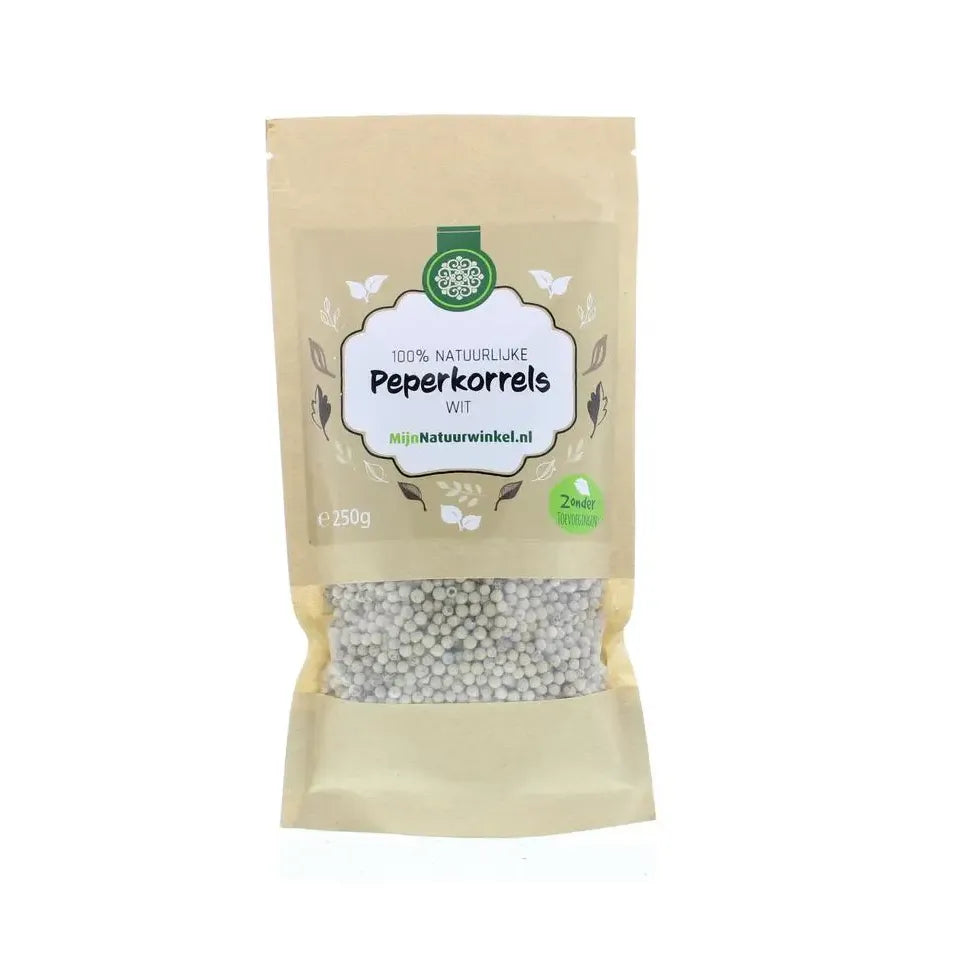 Mijnnatuurwinkel Peperkorrels wit 250 gram