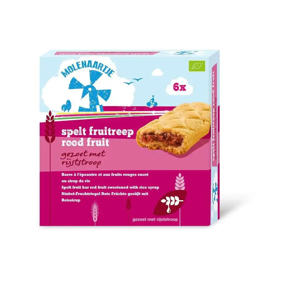 Molenaartje Spelt fruitreep rood fruit 180 gram