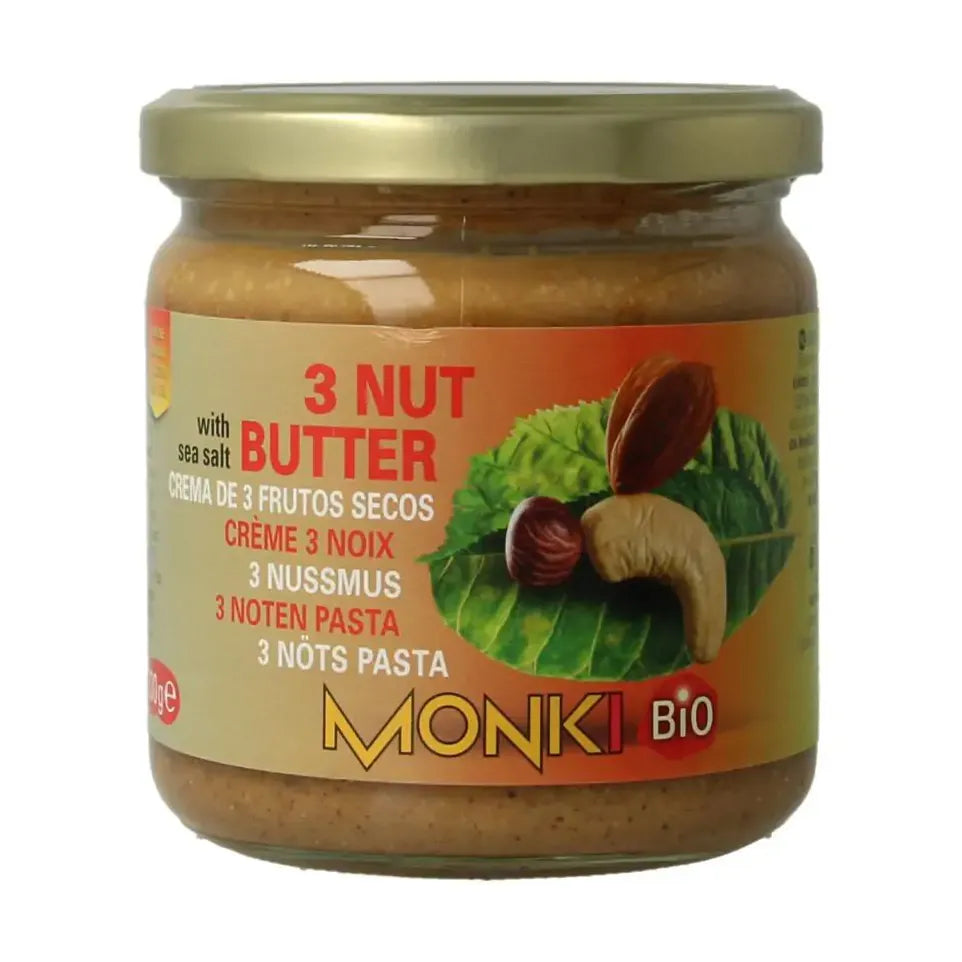 Monki 3 notenpasta biologisch 330 gram