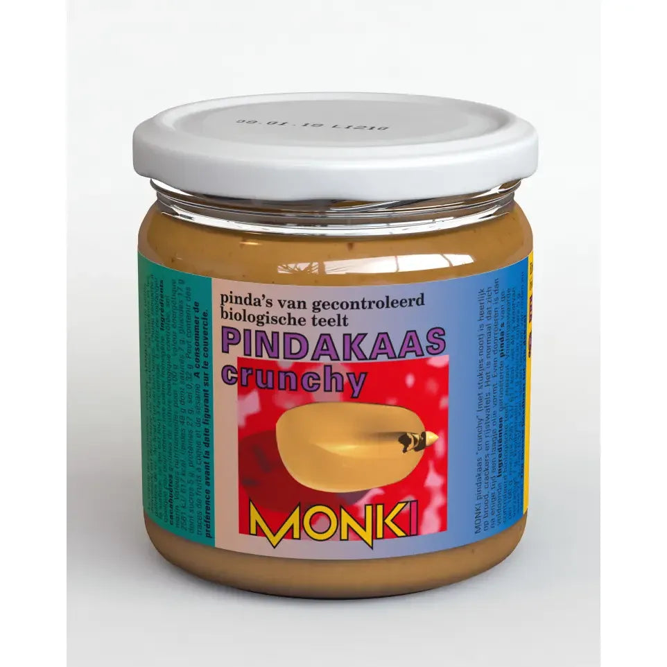 Monki Pindakaas crunchy met zout 330 gram