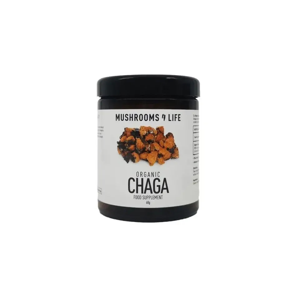 Mushrooms For Life Chaga poeder biologisch 60 capsules