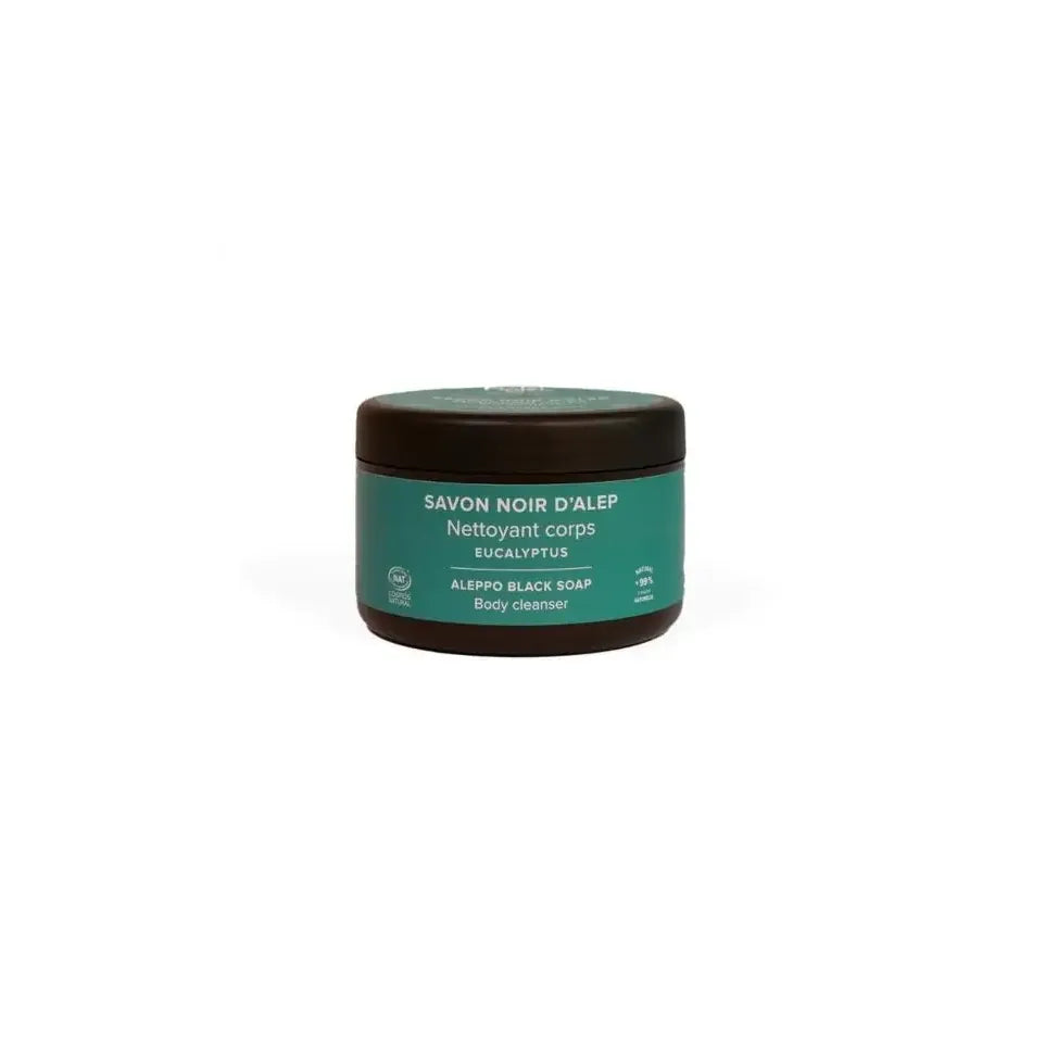 Najel Aleppo zeep scrub zwart eucalyptus 180 gram