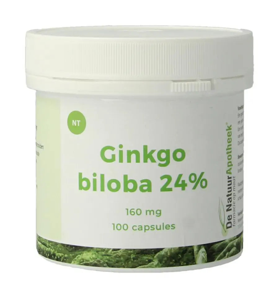 Natuurapotheek Ginkgo biloba 24% 160 mg 100 capsules