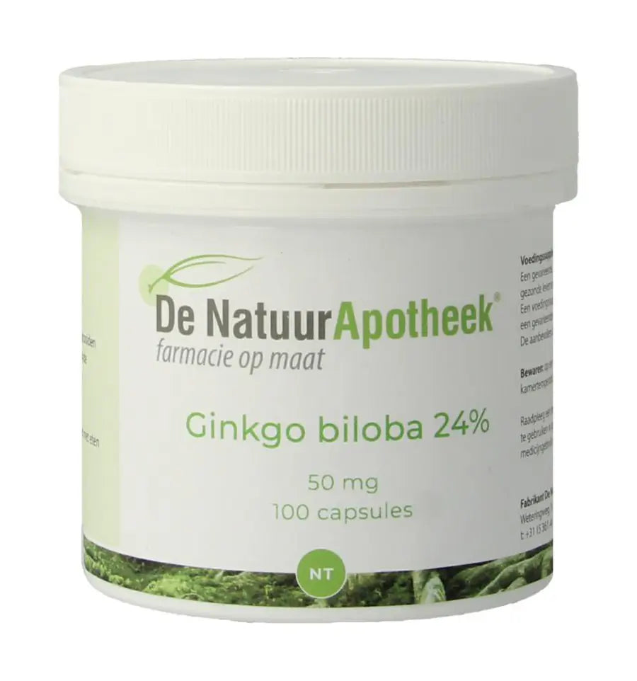Natuurapotheek Ginkgo biloba 24% 50 mg 100 capsules