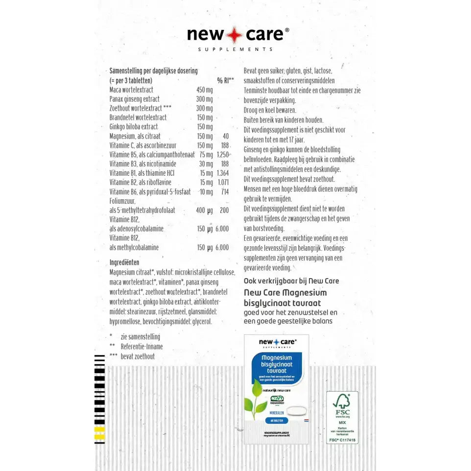 New Care Brandstof 90 tabletten