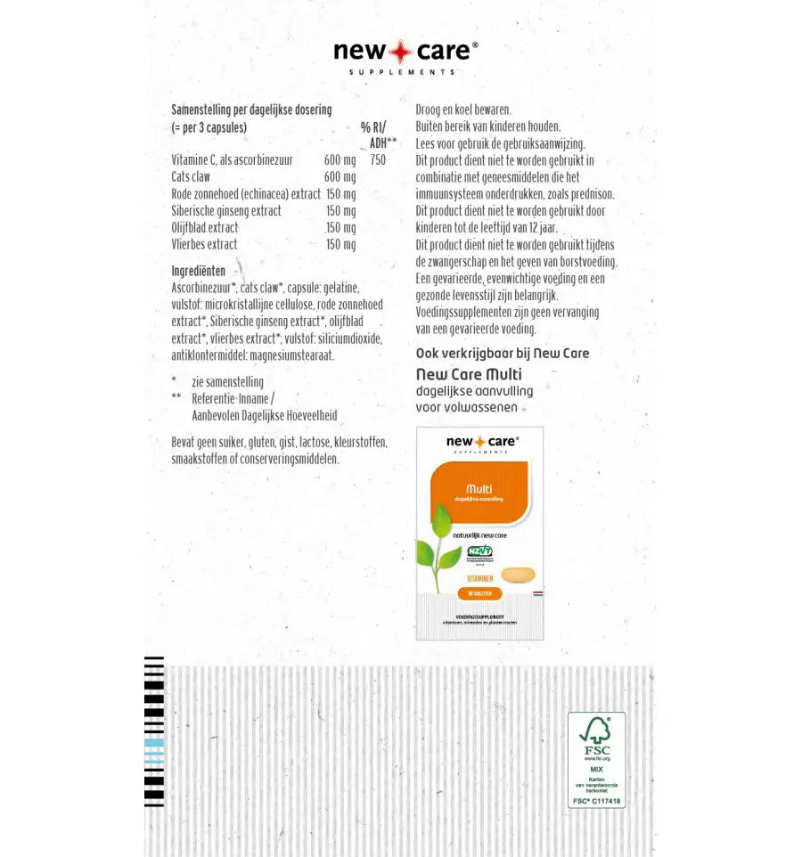 New Care Immuun 30 capsules (afbeelding 2)