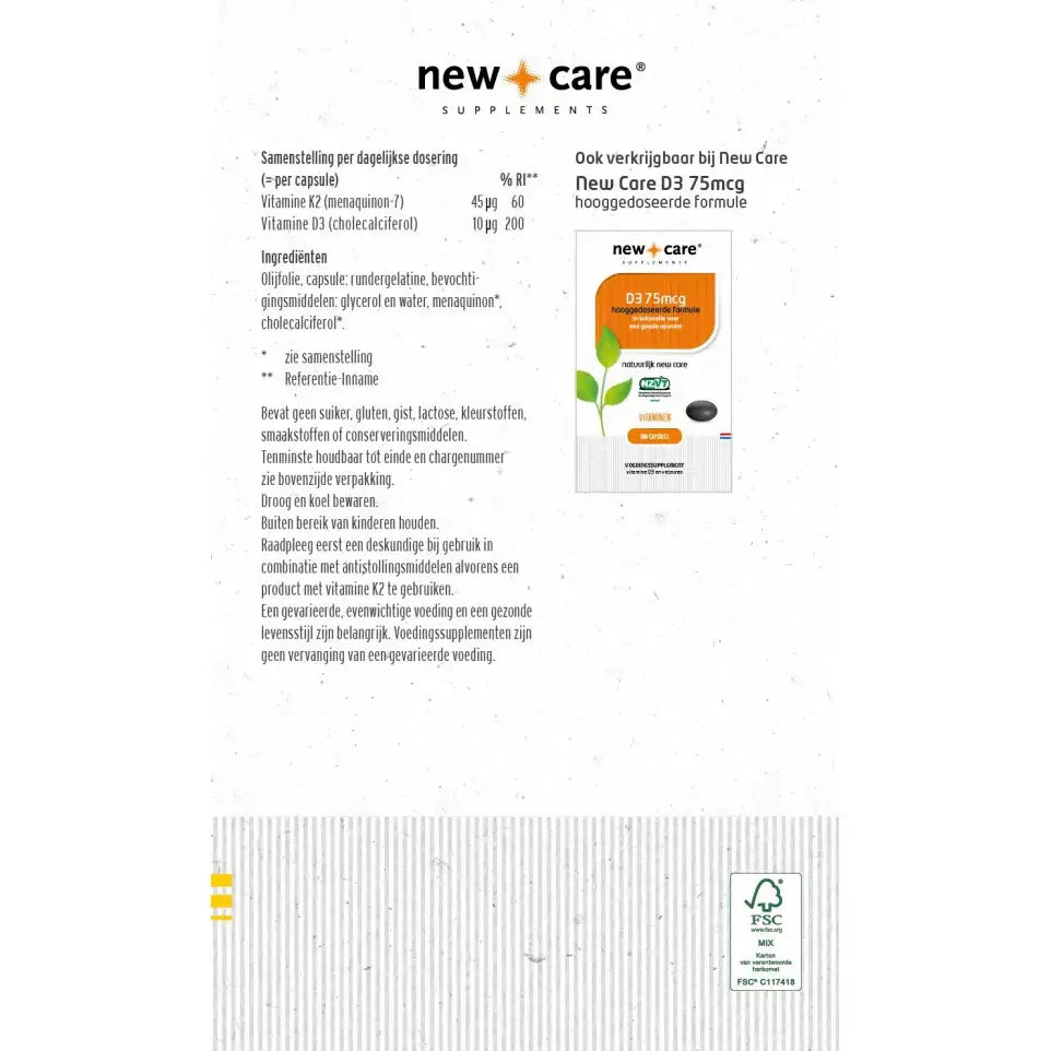 New Care K2 & D3 60 capsules