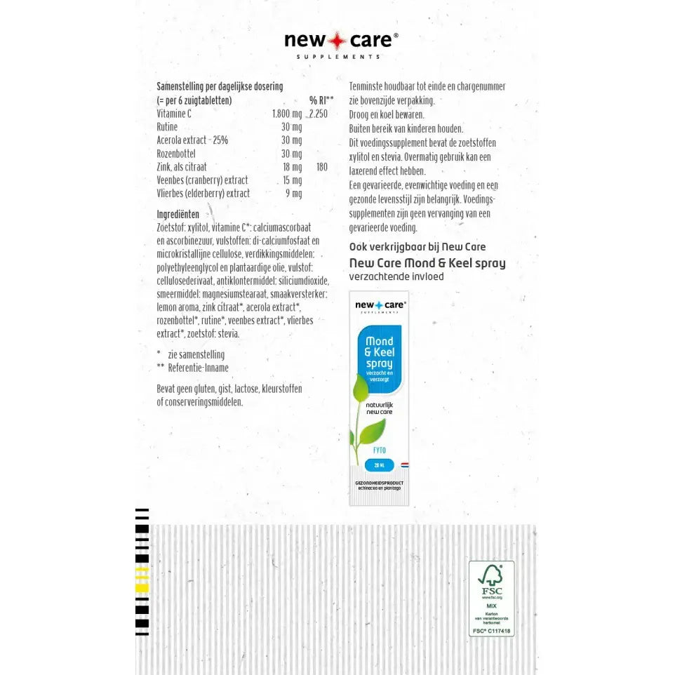 New Care Keelzuig 24 zuigtabletten