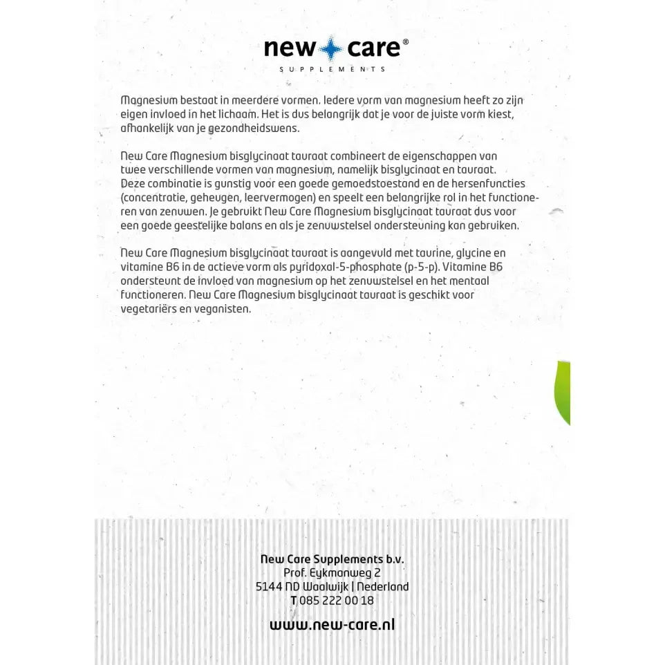 New Care Magnesium bisglycinaat 120 tabletten