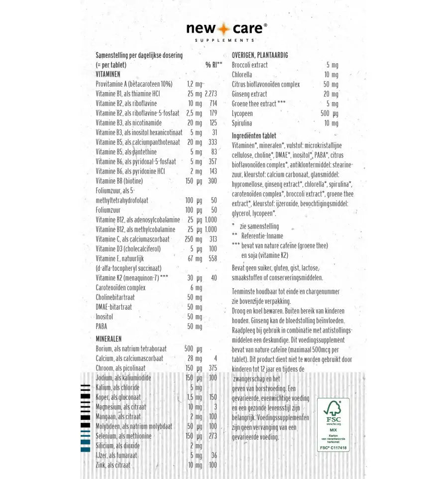 New Care Multi 30 tabletten (afbeelding 2)