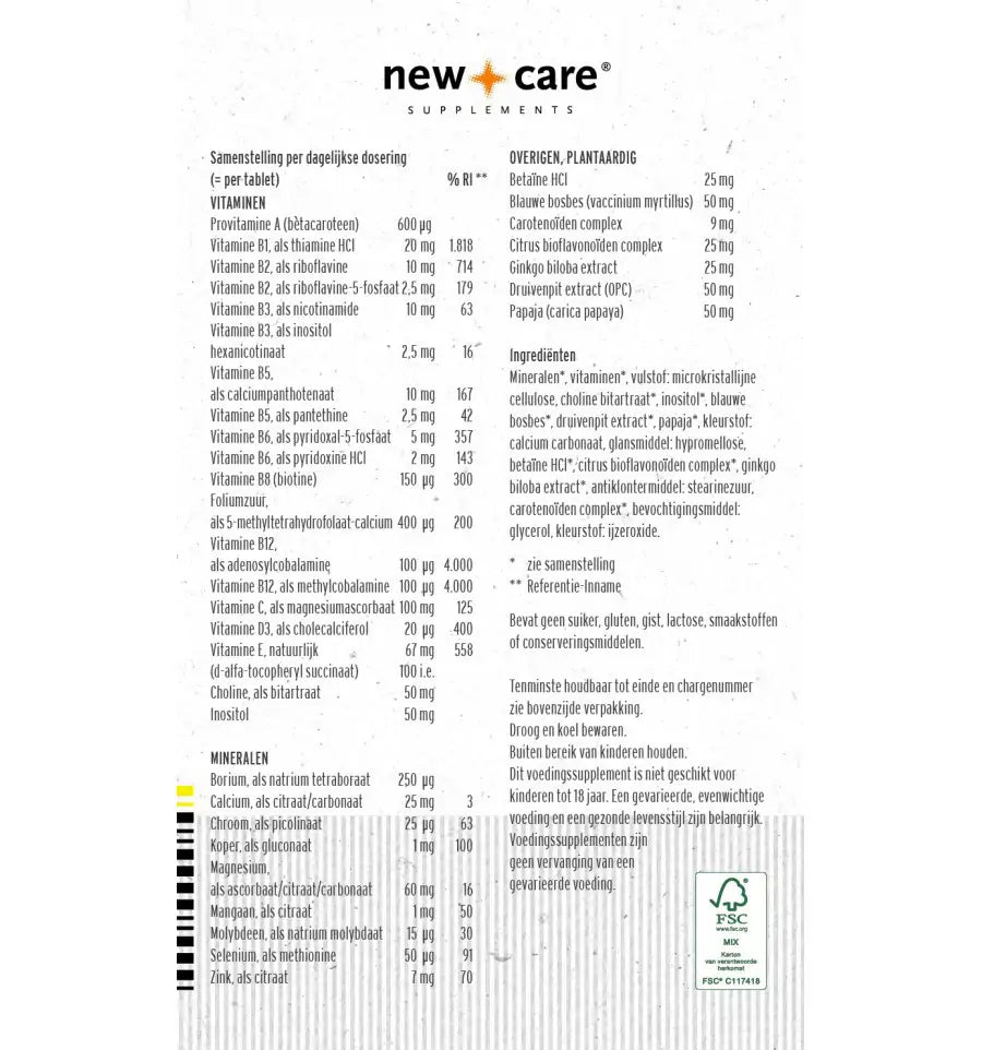 New Care Multi 50+ 60 tabletten (afbeelding 2)