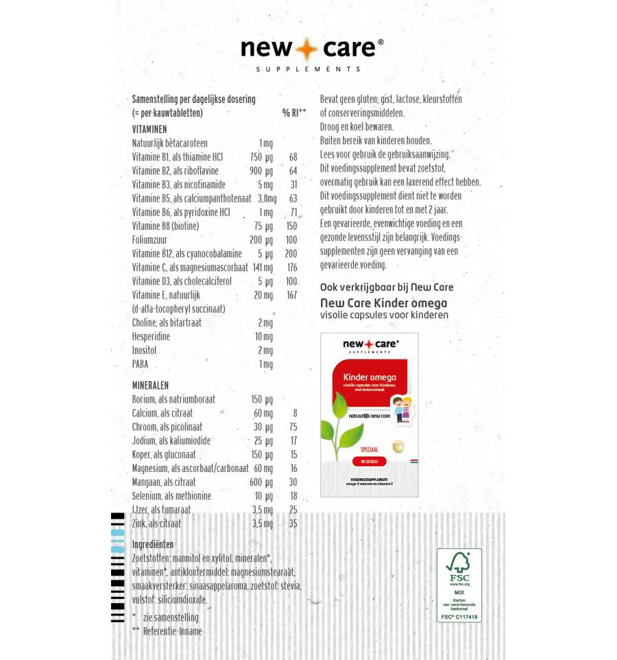 New Care Multi kind 60 kauwtabletten (afbeelding 2)