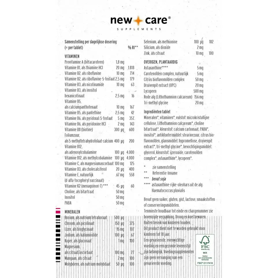 New Care Multi vrouw 60 tabletten