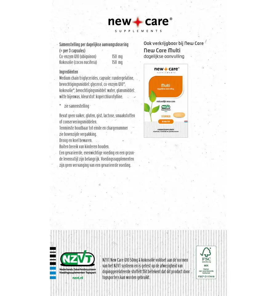 New Care Q10 & kokosolie 60 capsules (afbeelding 2)