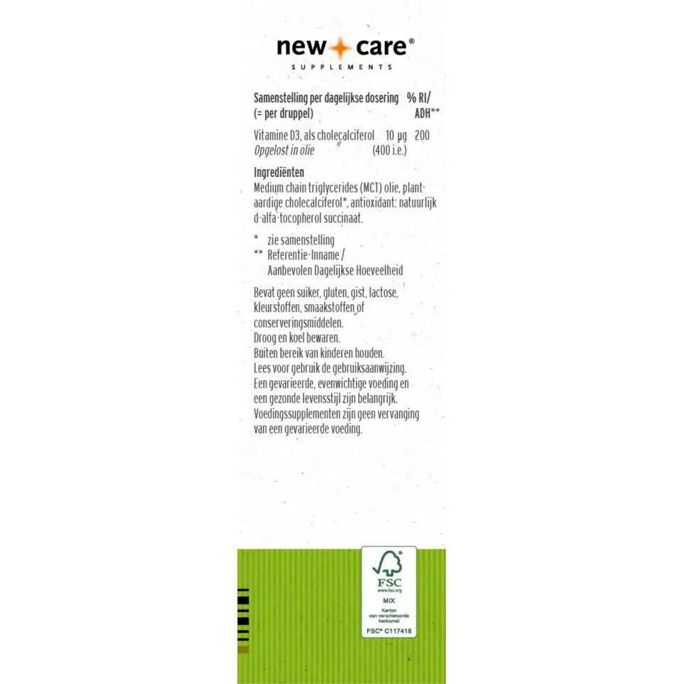 New Care D3 10 mcg plantaardig 25 ml