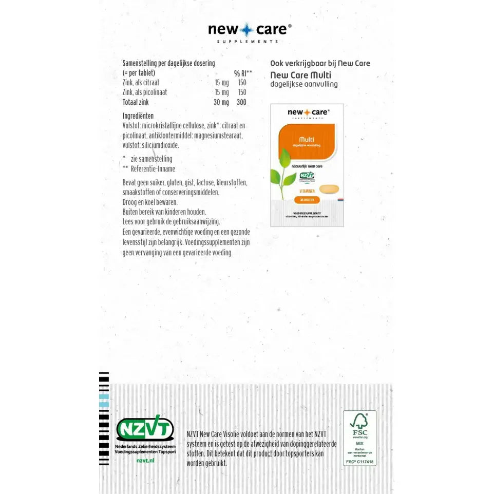New Care Zink 90 tabletten