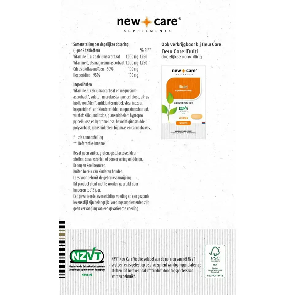 New Care Zuurvrije C1000 60 tabletten