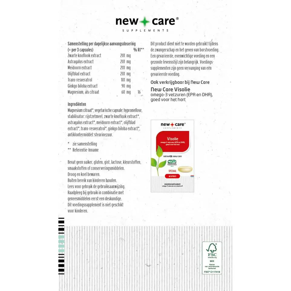 New Care Zwarte knoflook plus 60 vcaps