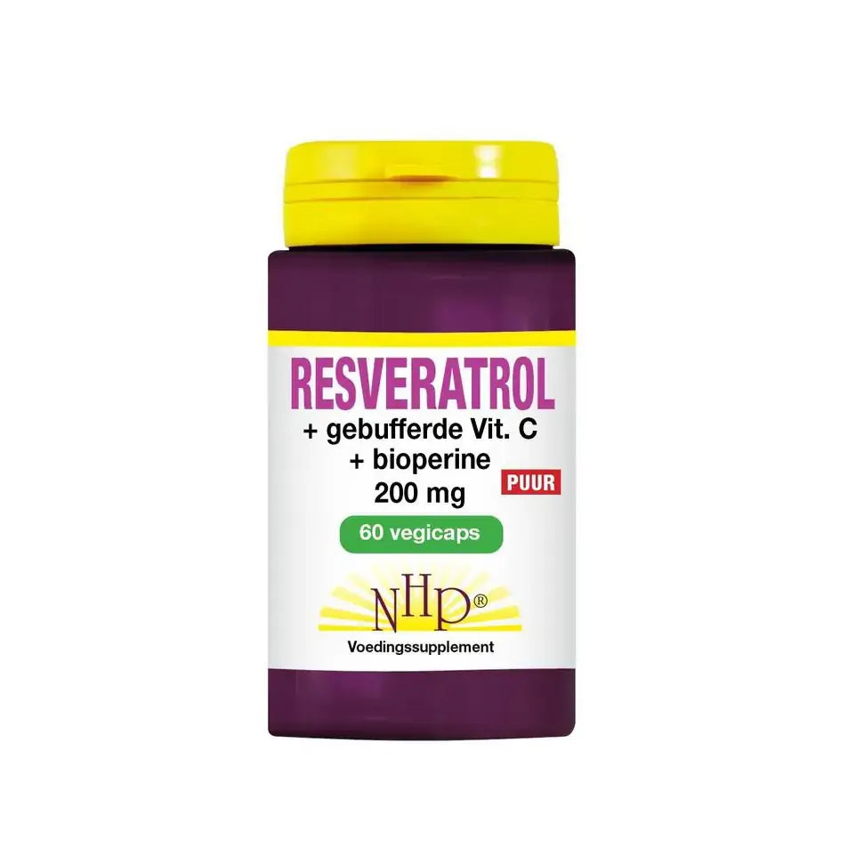 NHP Resveratrol 200 mg/Vitamine C/Bioperine puur 60 vcaps