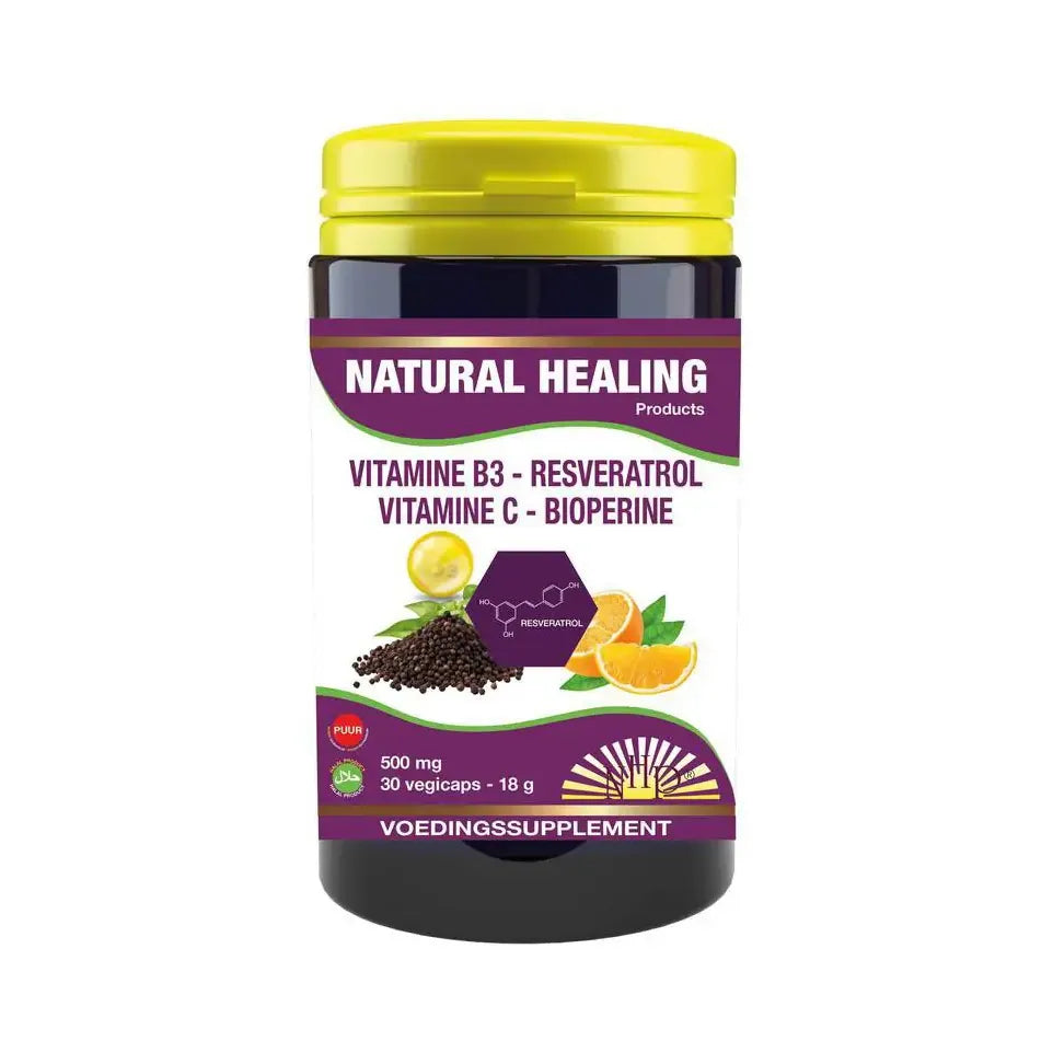 NHP Vitamine B3 Resveratrol Gebufferde Vitamine C Bioperine 30
