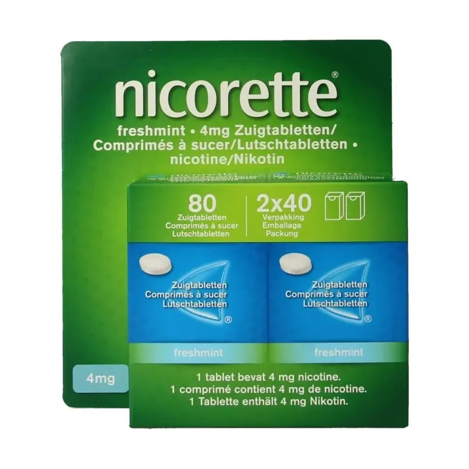 Nicorette kauwgom 4 mg fr m av 80 zuigtabletten