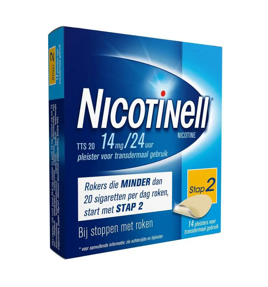 Nicotinell Pleister Stap 2 14 mg 14 stuks