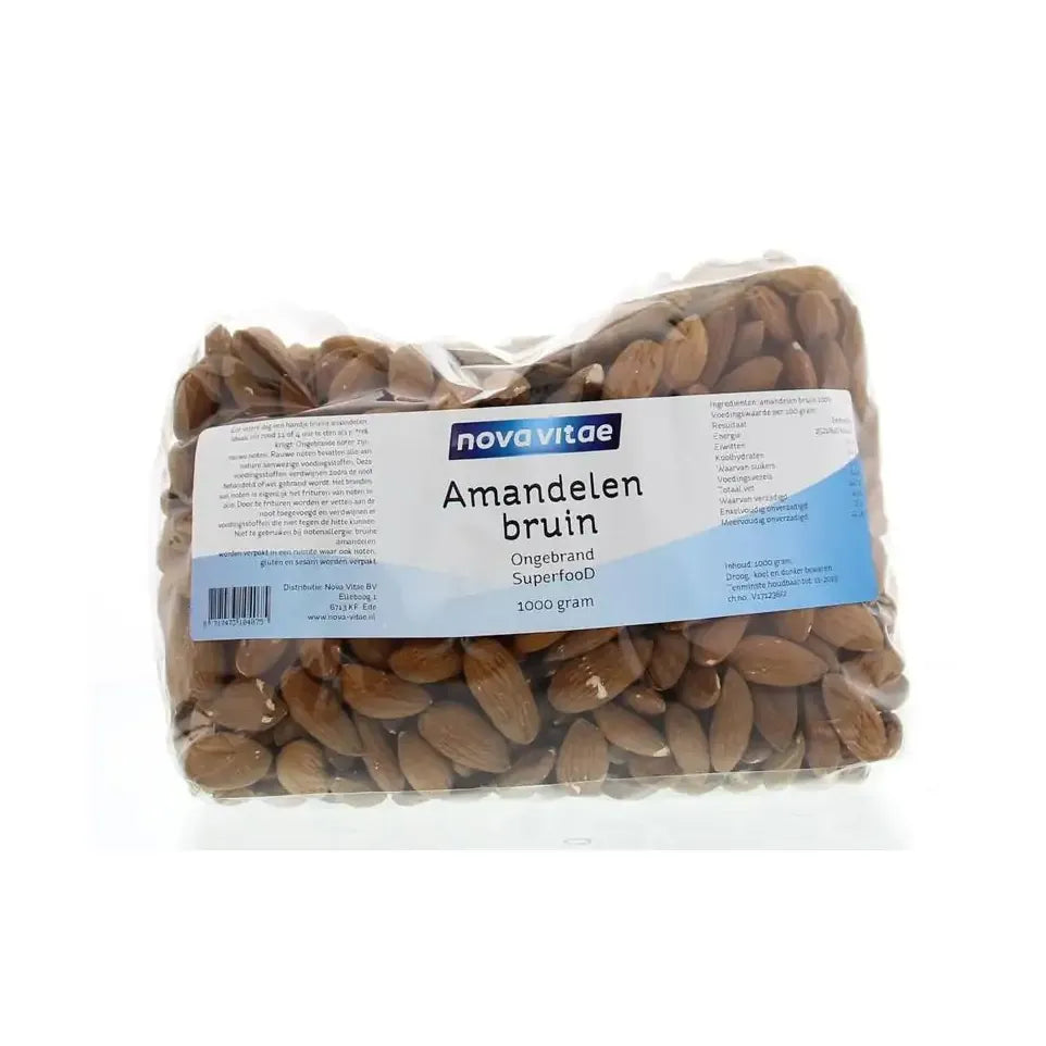 Nova Vitae Amandelen bruin ongebrand raw 1 kg