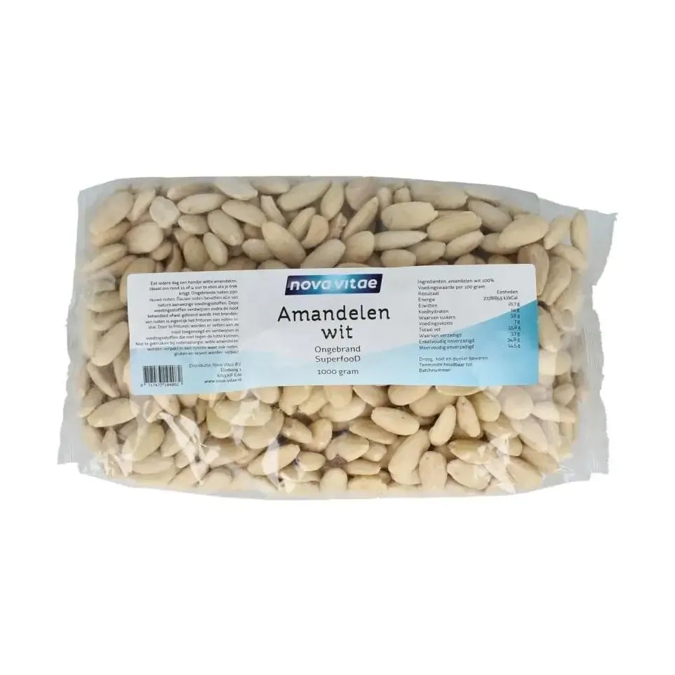 Nova Vitae Amandelen wit ongebrand raw 1 kg
